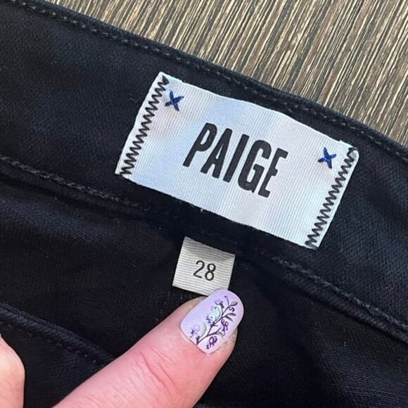 Paige Verdugo Ultra Skinny Jeans Mid-Rise Distressed Denim Stretch Black Size 28 - Picture 8 of 11